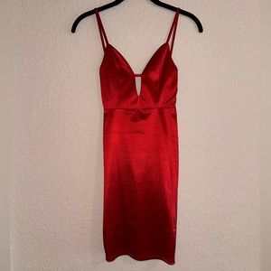 NWT Sexy Red Satin Mini Dress